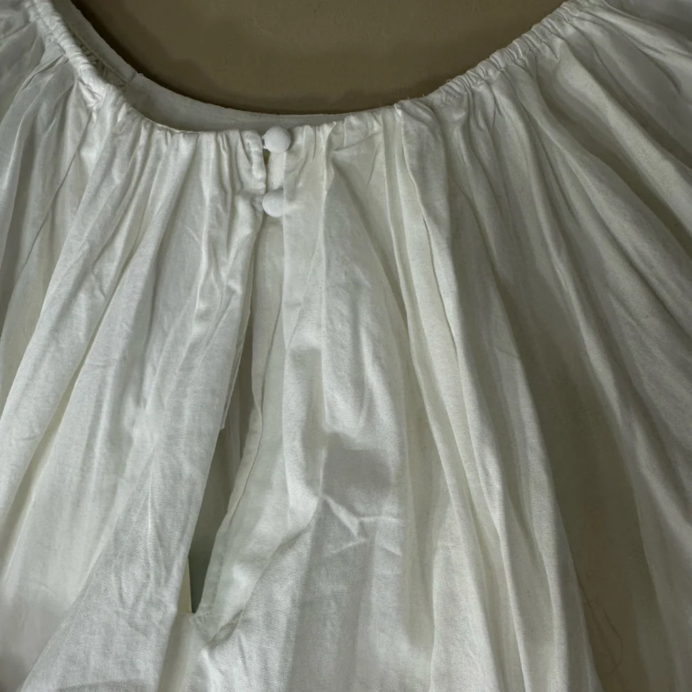 Maeve anthropology puffy Poplin Bubble Blouse white size 1x - Picture 5 of 6